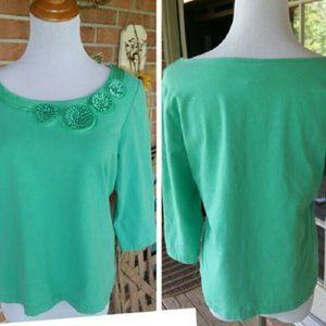 Beautifully Embellished Ruby Rd Top (Medium Petite)